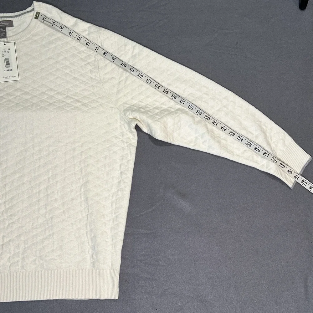 Daniel Cremieux Cotton Cashmere Blend Pullover Sweater Quilted Men's XXL Ivory - Picture 8 of 8